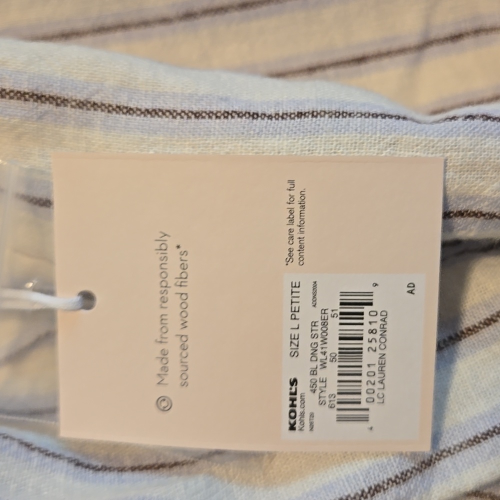 Lauren Conrad Striped Button-Up Shirt Size PL - Picture 7 of 7